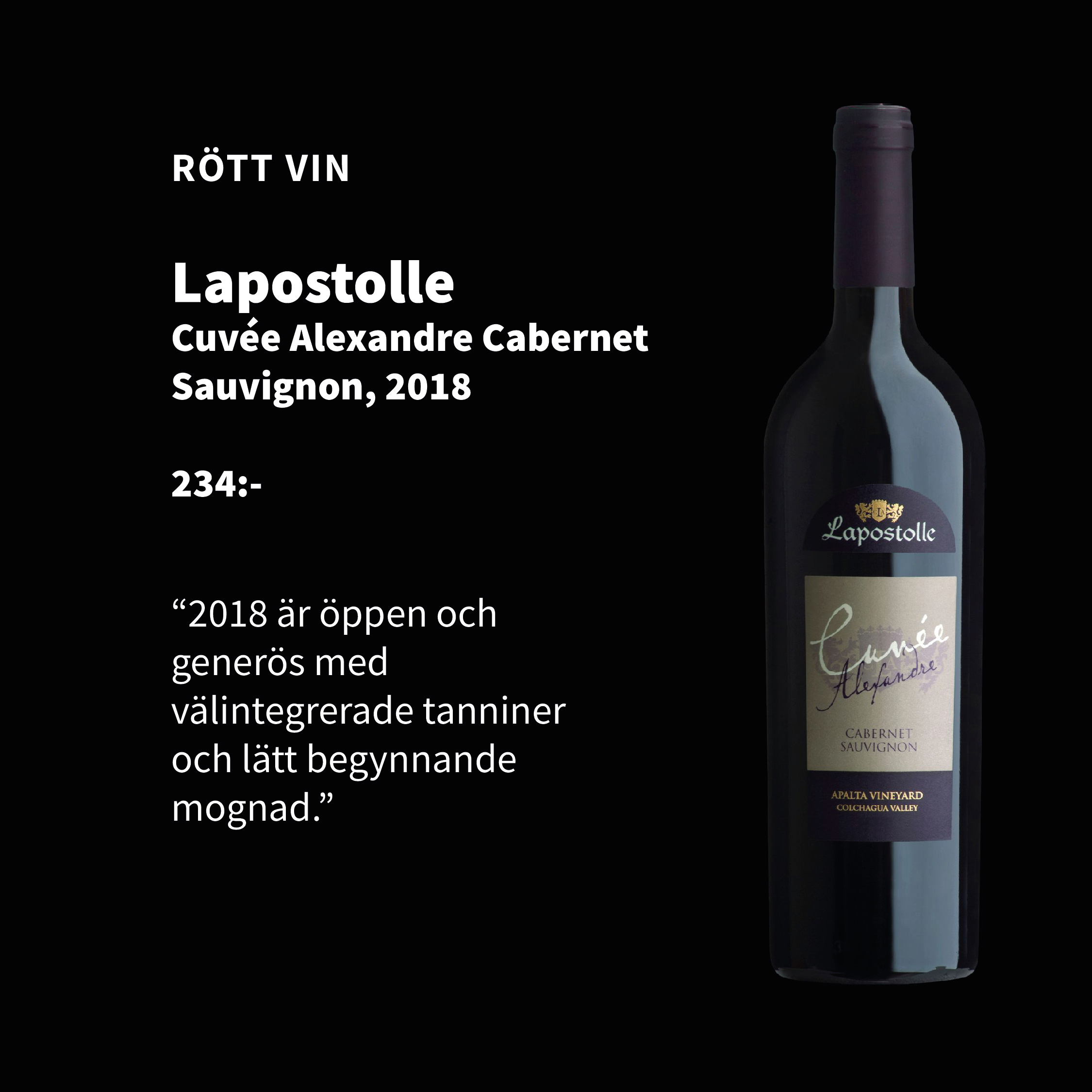 Cuvée Alexandre Cabernet Sauvignon från eminenta Lapostolle